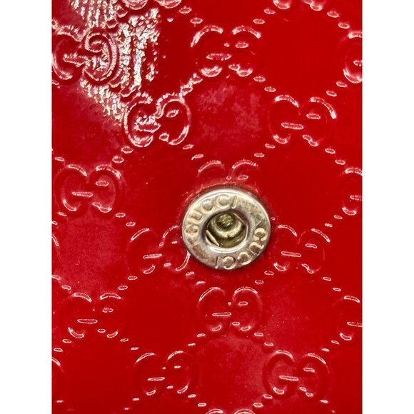 Gucci Red Patent Leather GG Nice Monogram Wallet with  COA - Picture 7 of 16